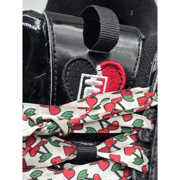 Rare Fila Disruptor 2 Heart Cherry Wedge Black Patent Womens Sneaker Size 7.5 - Picture 3 of 7